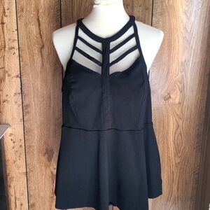 Torrid Bengaline High Neck Cage Front Top Size 3